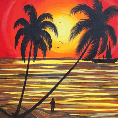 Glory of a Setting Sun Acrylic Painting Buy Now on Artezaar.com Online Art Gallery Dubai UAE