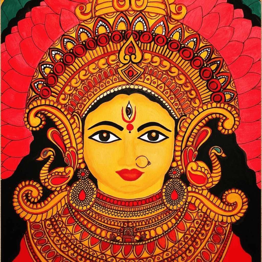 Devichod Goddess Devi | Sacred Indian Acrylic Portrait | Artezaar Dubai ...