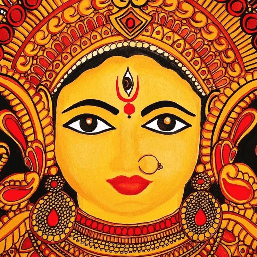 Devichod Goddess Devi | Sacred Indian Acrylic Portrait | Artezaar Dubai ...