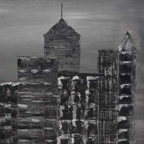 Gotham Town Acrylic Painting Buy Now on Artezaar.com Online Art Gallery Dubai UAE