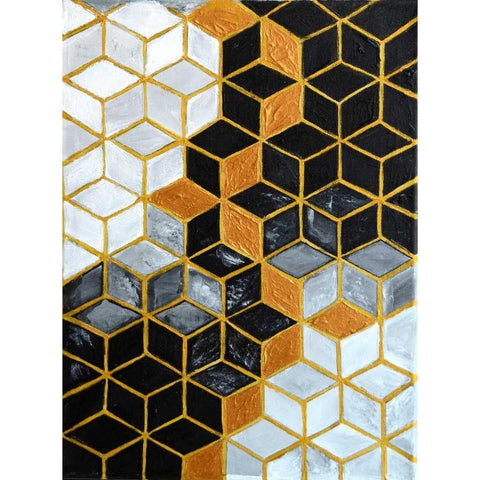 Hexagonal Canvas 3D Acrylic Painting Buy Now on Artezaar.com Online Art Gallery Dubai UAE