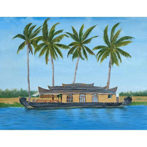 Holidays Houseboat Oil Painting Buy Now on Artezaar.com Online Art Gallery Dubai UAE