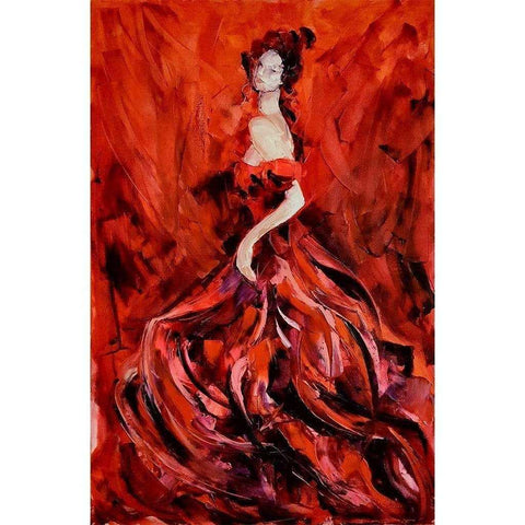 Lady In Red Abstract Oil Painting Buy Now on Artezaar.com Online Art Gallery Dubai UAE