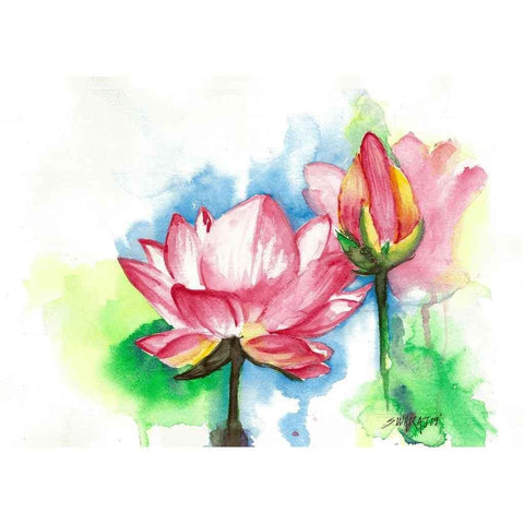 Lotus Watercolor Painting Buy Now on Artezaar.com Online Art Gallery Dubai UAE