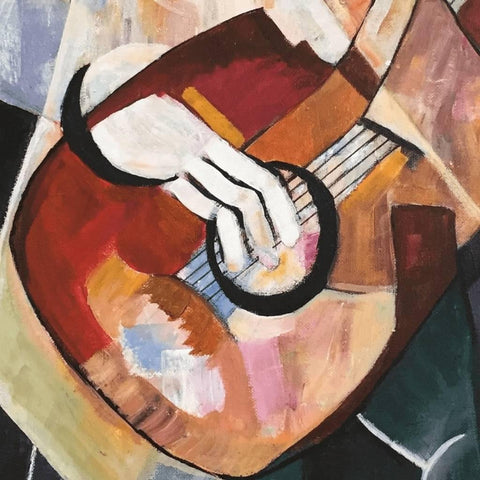 Man And Guitar Abstract Acrylic Painting Buy Now on Artezaar.com Online Art Gallery Dubai UAE