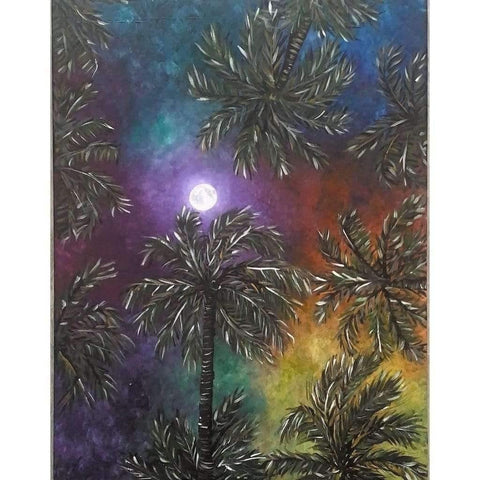 Midnight At The Oasis Abstract Acrylic Painting Buy Now on Artezaar.com Online Art Gallery Dubai UAE
