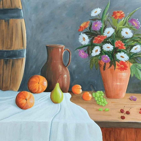 My Side Table Fruits and Flowers Oil Painting Buy Now on Artezaar.com Online Art Gallery Dubai UAE