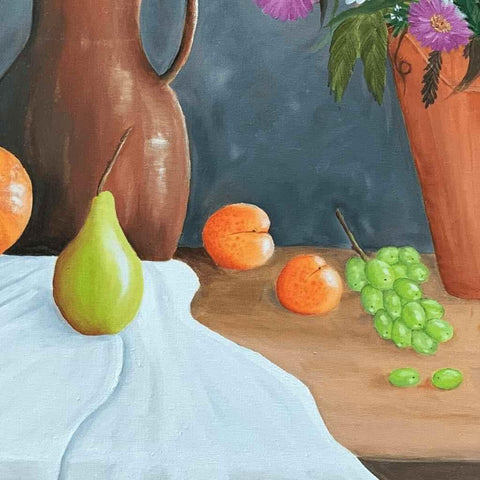 My Side Table Fruits and Flowers Oil Painting Buy Now on Artezaar.com Online Art Gallery Dubai UAE