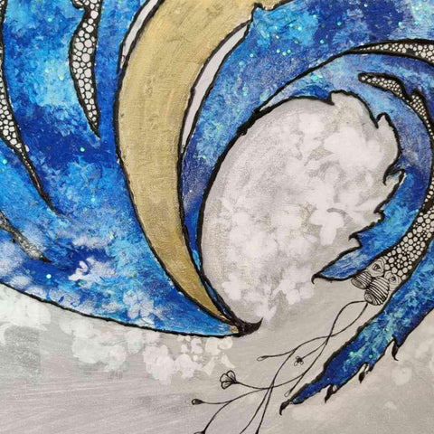 Ocean Storm Mixed Media Painting Buy Now on Artezaar.com Online Art Gallery Dubai UAE