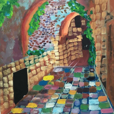 Old Jerusalem Acrylic Painting Buy Now Artezaar.com Online Art Gallery Dubai UAE