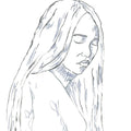 Woman Sad and Looking Down Sketch Buy Now on Artezaar.com Online Art Gallery Dubai UAE