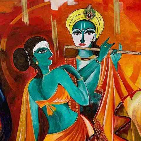 Raas Leela Acrylic Painting Buy Now on Artezaar.com Online Art Gallery Dubai UAE