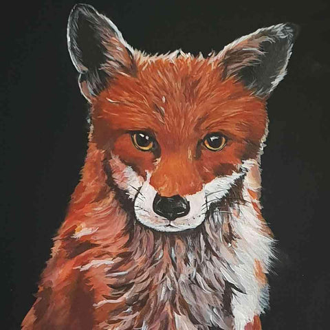 Red Fox Saddened Eyes Acrylic Painting Buy Now on Artezaar.com Online Art Gallery Dubai UAE