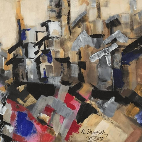 Ruins Abstract Acrylic Painting Buy Now on Artezaar.com Online Art Gallery Dubai UAE