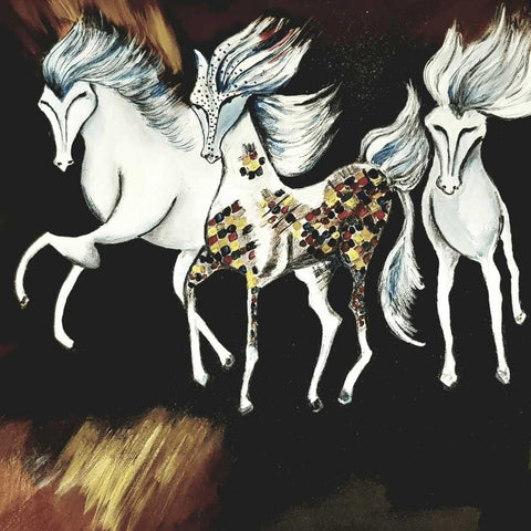 Running Horse Canvas Acrylic Painting Buy Now on Artezaar.com Online Art Gallery Dubai UAE
