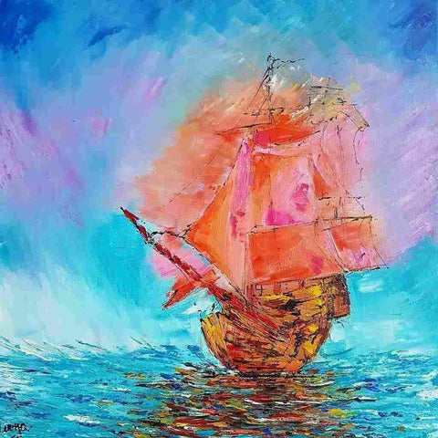 Sail Away Oil Painting Buy Now on Artezaar.com Online Art Gallery Dubai UAE
