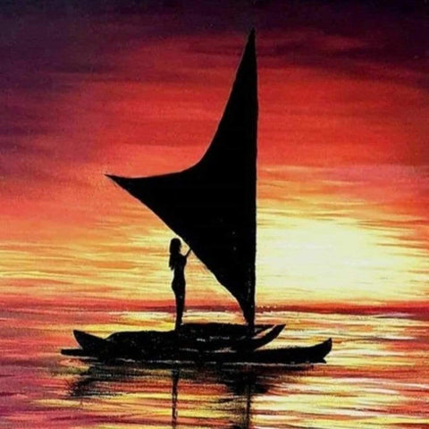 Sailing in Solitude Fine Art Oil Painting Buy Now on Artezaar.com Online Art Gallery Dubai UAE
