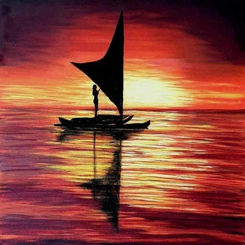 Sailing in Solitude Fine Art Oil Painting Buy Now on Artezaar.com Online Art Gallery Dubai UAE