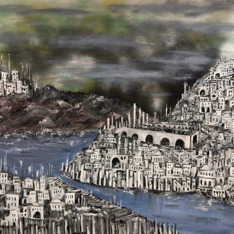 Silence of the City Oil Painting Buy Now on Artezaar.com Online Art Gallery Dubai UAE