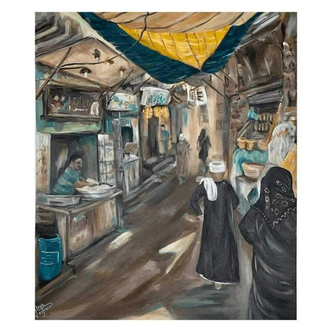 Souq Street Acrylic Painting Buy Now on Artezaar.com Online Art Gallery Dubai UAE