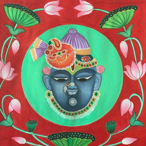 Srinath Ji Pichwai Form Of Indian Folk Art Painting Buy Now on Artezaar.com Online Art Gallery Dubai UAE