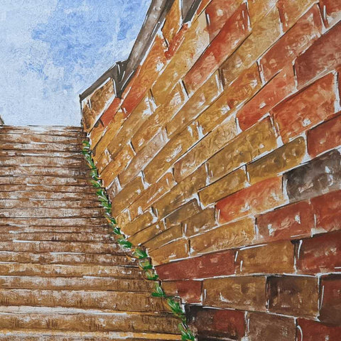 Stairway to Home Mixed Media Painting Buy Now on Artezaar.com Online Art Gallery Dubai UAE