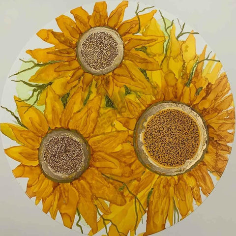 Sunflower Mixed Media Painting Buy Now on Artezaar.com Online Art Gallery Dubai UAE