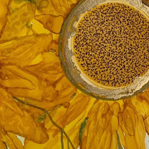 Sunflower Mixed Media Painting Buy Now on Artezaar.com Online Art Gallery Dubai UAE