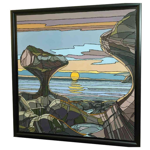 Sunset Abstract Glass Painting Buy Now on Artezaar.com Online Art Gallery Dubai UAE