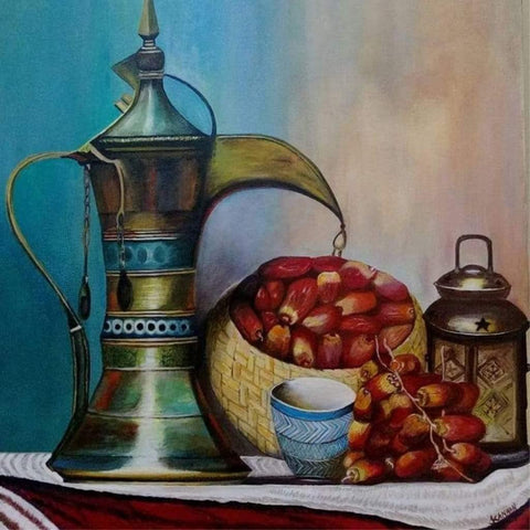 Taste of Arabia Fine Art Acrylic Painting Buy Now on Artezaar.com Online Art Gallery Dubai UAE