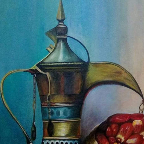 Taste of Arabia Fine Art Acrylic Painting Buy Now on Artezaar.com Online Art Gallery Dubai UAE