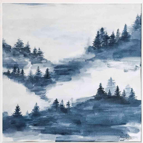 The Hills Watercolor Painting Buy Now on Artezaar.com Online Art Gallery Dubai UAE