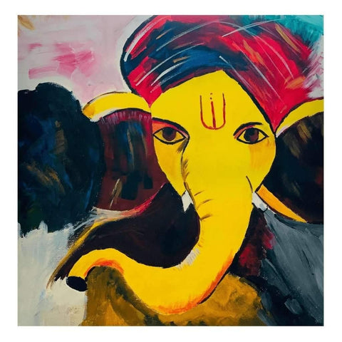 The Power Ganesha Abstract Acrylic Painting Buy Now on Artezaar.com Online Art Gallery Dubai UAE