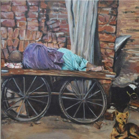 The Slumber of Labor Acrylic Painting Buy Now on Artezaar.com Online Art Gallery Dubai UAE
