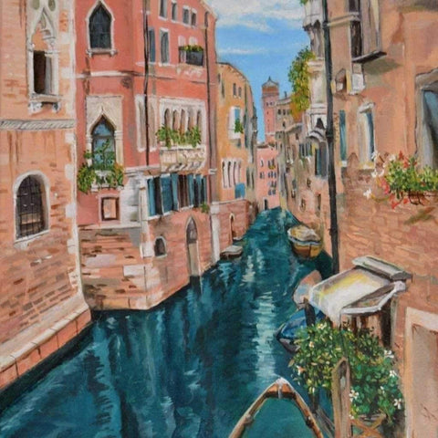 The Water Ways of Venice Acrylic Painting Buy Now on Artezaar.com Online Art Gallery Dubai UAE