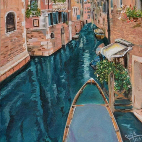 The Water Ways of Venice Acrylic Painting Buy Now on Artezaar.com Online Art Gallery Dubai UAE