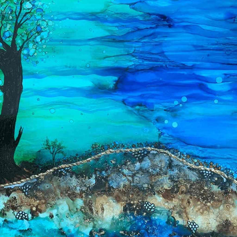 Tree Story 1 Mixed Media Painting Buy Now on Artezaar.com Online Art Gallery Dubai UAE