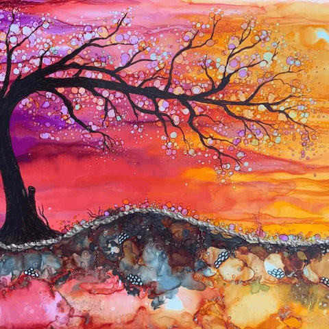 Tree Story 3 Mixed Media Painting Buy Now on Artezaar.com Online Art Gallery Dubai UAE