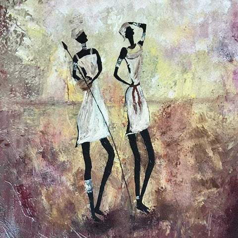 Twinning Souls Abstract Acrylic Painting Buy Now on Artezaar.com Online Art Gallery Dubai UAE