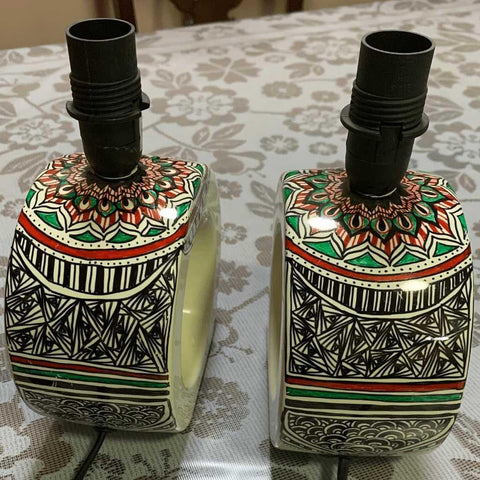 UAE Colors Lamp Set of Two Fine Art Pottery Ceramics Buy Now on Artezaar.com Online Art Gallery Dubai UAE