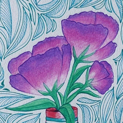 Violets And Blues Abstract Sketches And Drawings Buy Now on Artezaar.com Online Art Gallery Dubai UAE