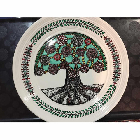 Zentangle Decor Plate 3 Fine Art Pottery Ceramics Buy Now on Artezaar.com Online Art Gallery Dubai UAE