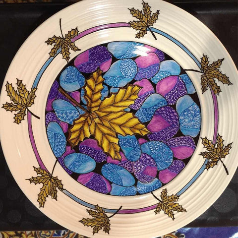 Zentangled Decor Plate 1 Fine Art Pottery Ceramics Buy Now on Artezaar.com Online Art Gallery Dubai UAE